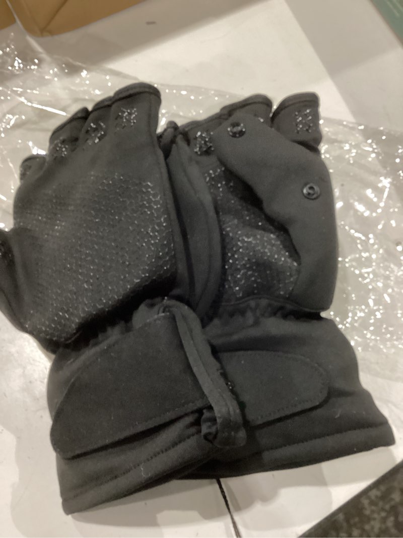 Condition photo showing New/Like New for Heated Gloves for Men Women Rechargeable with 7.4V 3000mAh Battery Waterproof Fingless Heated Mittens for Winter Work Typing with Light-Off Design Medium Black
