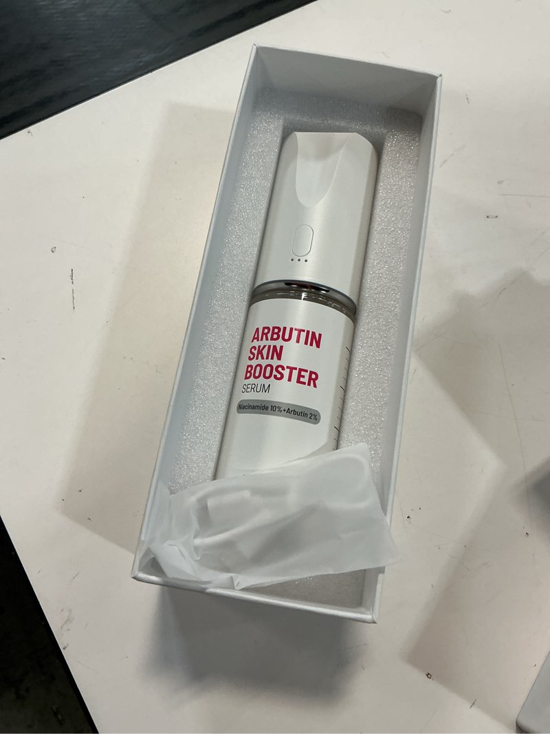 Condition photo showing New/Like New for meditherapy arbutin skin booster serum + device 5.07 fl. oz - korean face serum with 10% niacinamide and 2% arbutin - at home face massager tool for radiant glow skin - boosts skin absorption by 770%