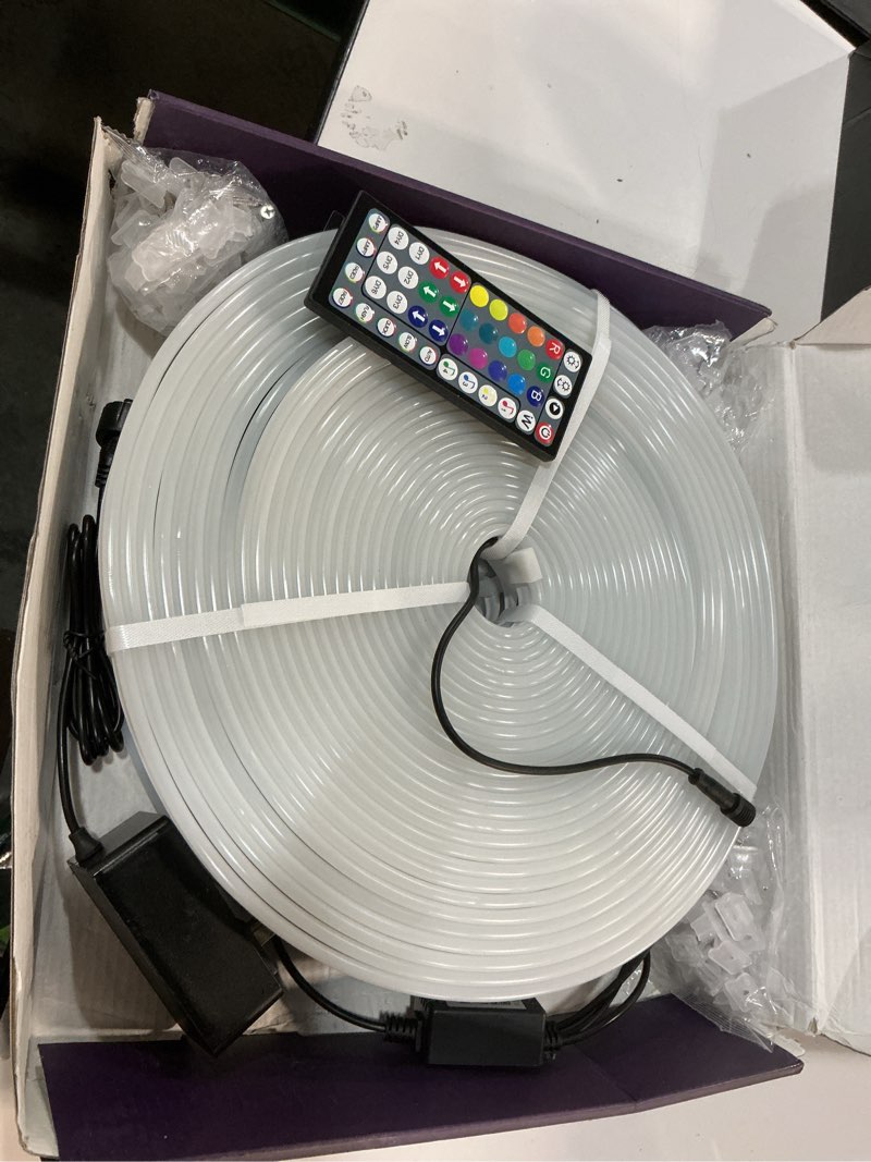 Condition photo showing New/Like New for FBZ 200Ft Led Rope Lights, Flexible Neon Lights Control with App/Remote, Multiple Modes, IP65 Outdoor RGB Waterproof, Music Sync Gaming Light Strip for Bedroom Decor