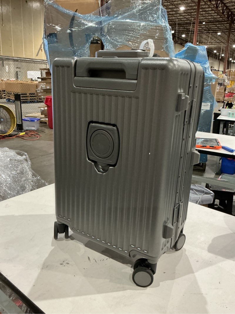 Condition photo showing Good Condition for aiweiny hard shell luggage 20 inch travel suitcase, 22x14x9 airline approved with tsa lock, abs aluminum frame, lightweight travel luggage 20'' 24'' 26'' carry-on luggage (upgraded grey, 20 inch) upgraded gray 20 inch