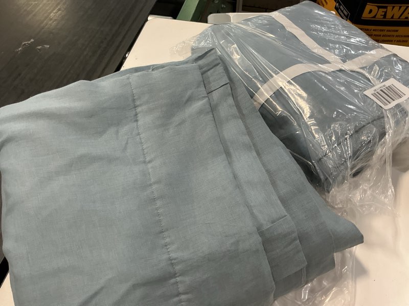 Condition photo showing Good Condition for european linen room darkening curtain - single panel, 48x96, chambray ( 2 pcs