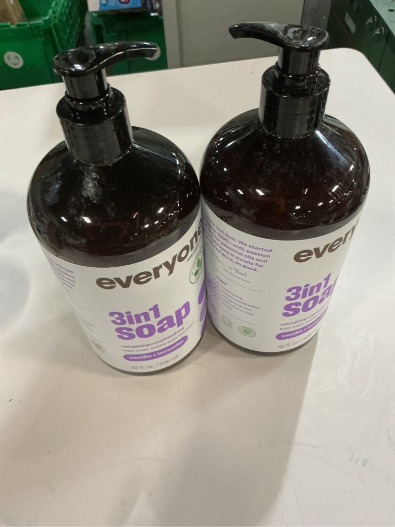 Condition photo showing New/Like New for Everyone 3-in-1 Soap, Body Wash, Bubble Bath, Shampoo, 32 Ounce (Pack of 2), Lavender and Aloe, made with Essential Oils for Men and Women