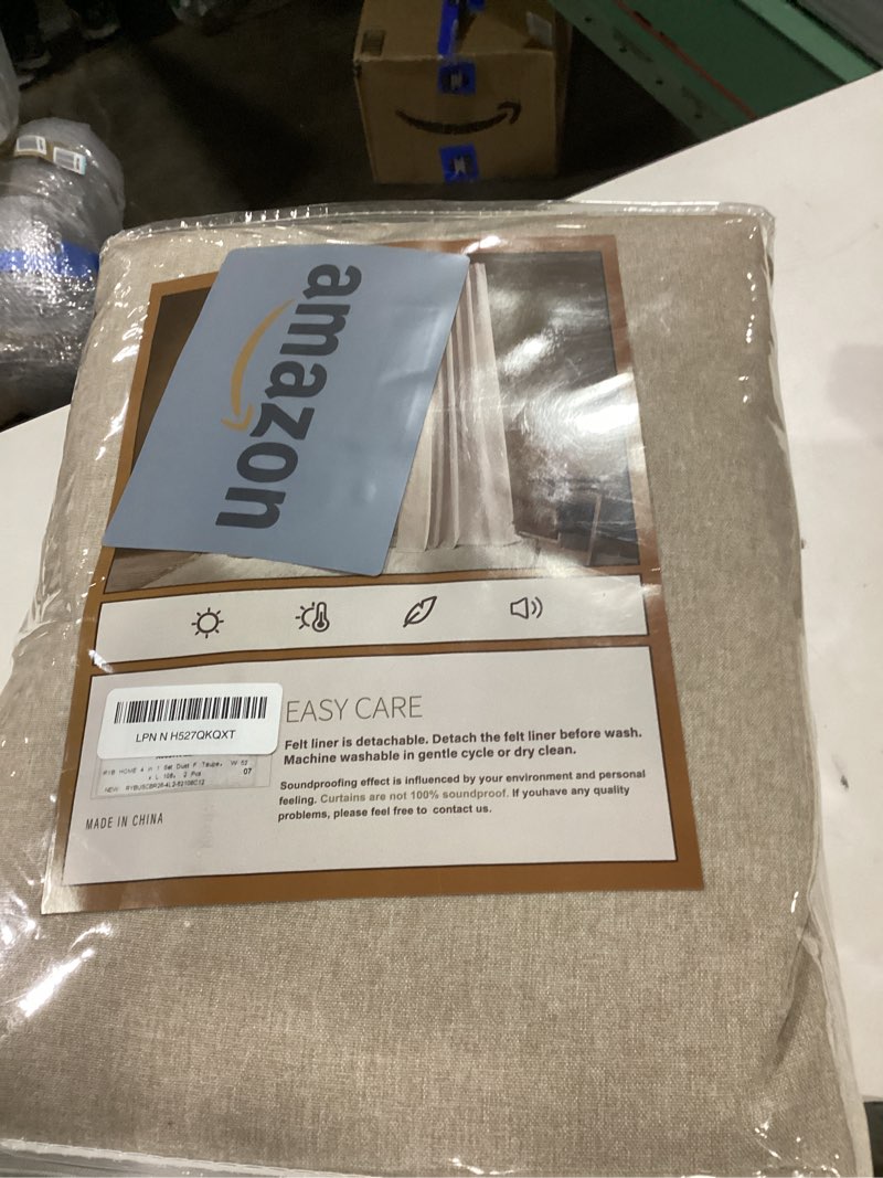 RYB HOME 4 in 1 Set Dust Filter - Soundproof - Blackout - Insulating, Energy Efficiency Linen Curtai