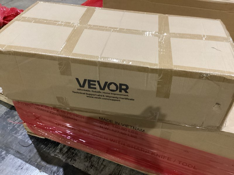 Condition photo showing New/Like New for vevor crowd control stanchion set, stanchion set with 6.6 ft/2 m black retractable belt, black crowd control barrier w/concrete and solid metal base - easy connect assembly (6) concrete metal bottom classic connector 6 pcs