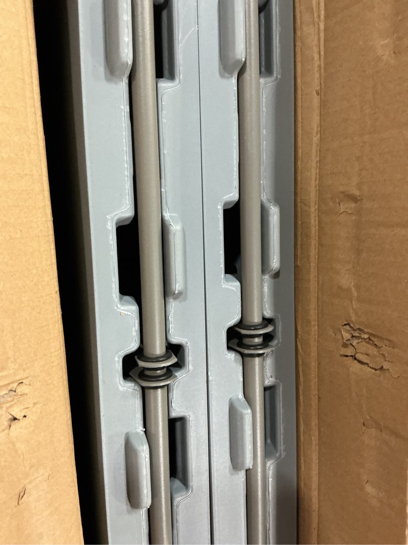 Condition photo showing As Is for Fivenl 2 Pack 6 FT Folding Tables Grey Foldable Table, Fold-in-Half with Carrying Handle Portable Plastic Rectangular Table for Party, Dining, Wedding, Camping, Picnic, Indoor Outdoor Events