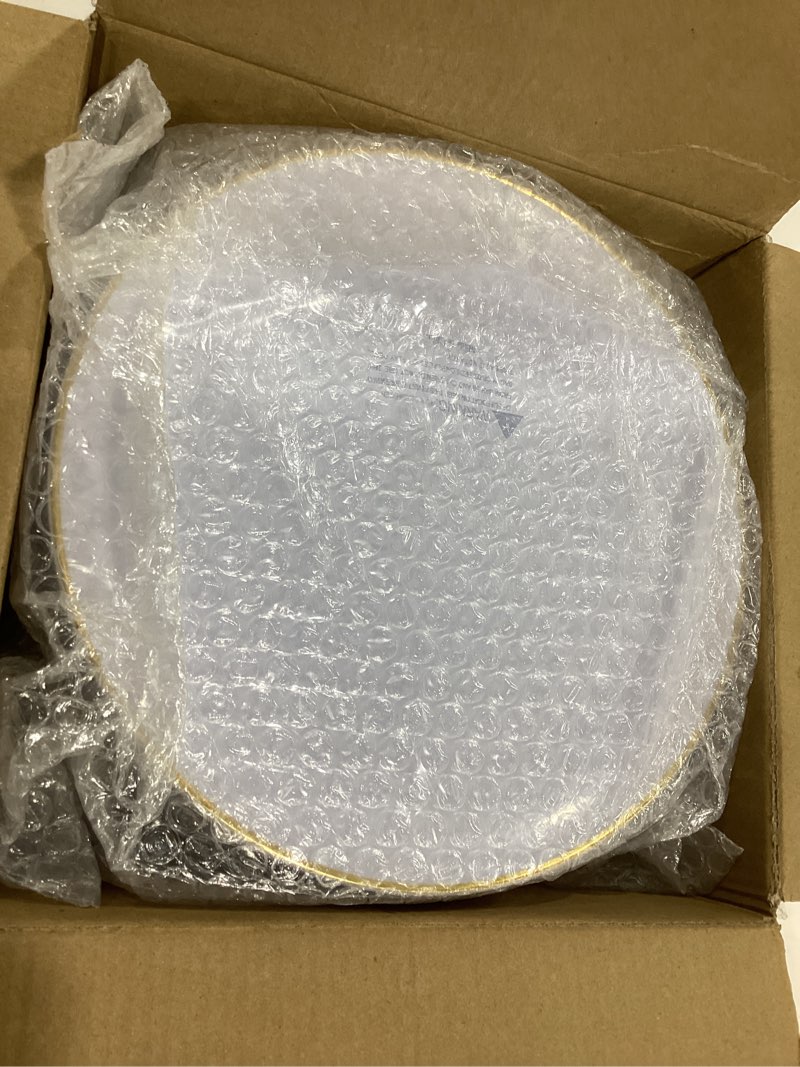 Condition photo showing New/Like New for festiva 50pcs gold plastic plates - 9 inch white plastic plates with gold rim - disposable dinner plates - include 50 salad&pasta plate perfect for party&wedding&thanksgiving &christmas
