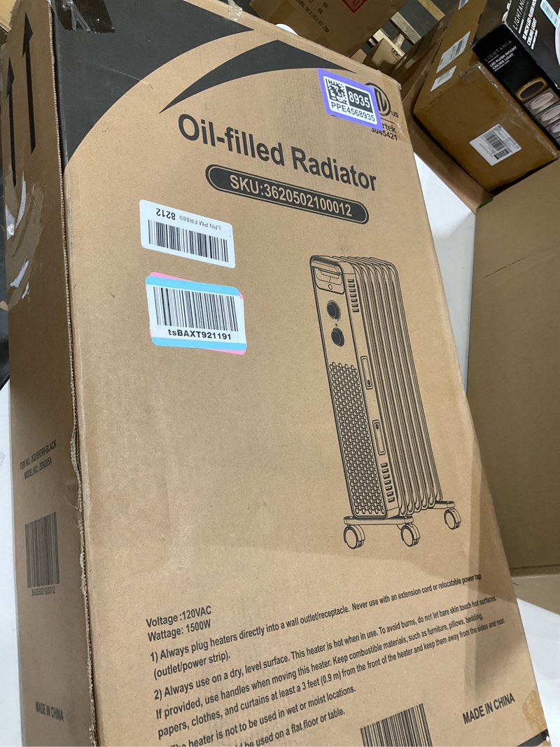 Condition photo showing New/Like New for Portable Electric Radiator Heater, Space Oil Filled Heaters with 3 Heat Settings, Adjustable Thermostat, Overheat & Tip-Over Protection For Indoor Use,1500W (Deep Black)