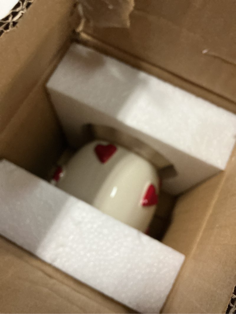 Condition photo showing New/Like New for Mud Pie Valentine's Day Heart Ruffle Bud Vase