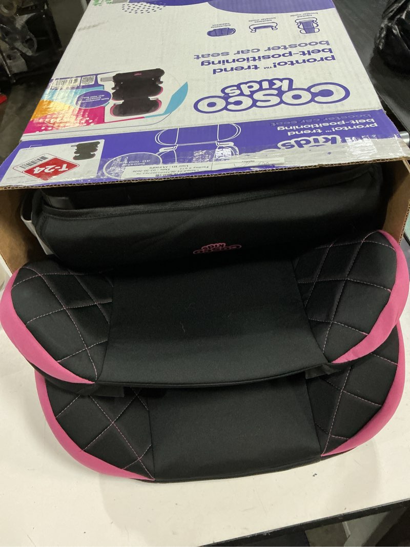 Condition photo showing Good Condition for cosco kids pronto trend belt-positioning booster car seat, violet diamonds, toddler, unisex