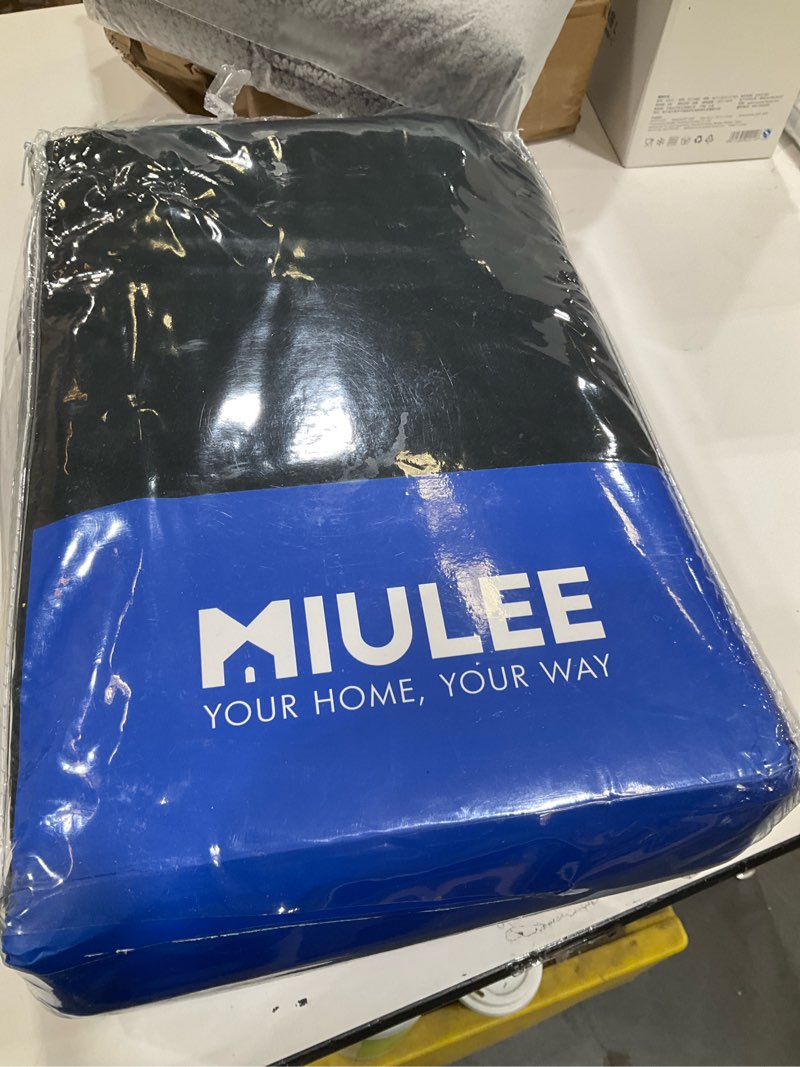 Condition photo showing Good Condition for MIULEE Black Velvet Curtains 108 inches Long 2 Panels - Luxury Pinch Pleated Room Darkening Window D