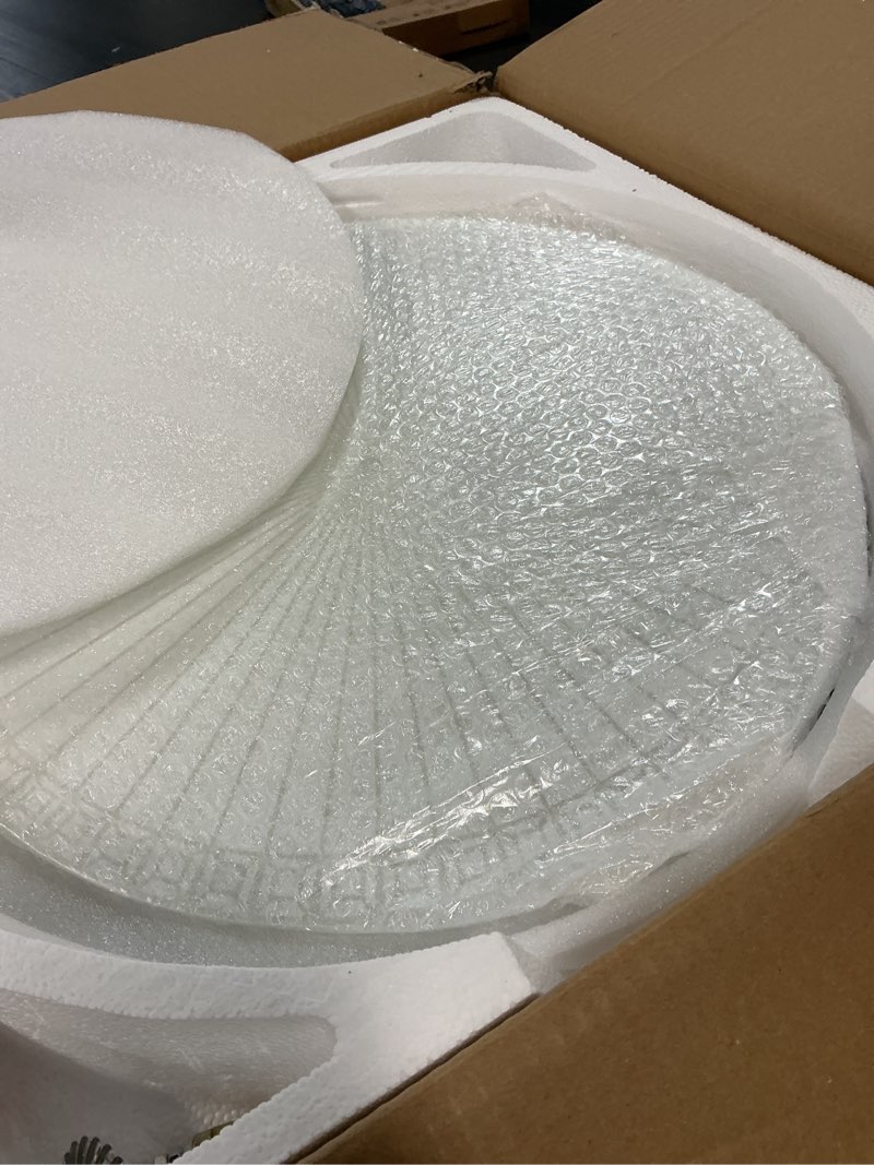 Condition photo showing Good Condition for sterren 42 inch crystal ceiling fan with light,modern retractable flush mount low profile bladeless chandelier ceiling fan with lights and remote for bedroom living room fandelier brush nickel
