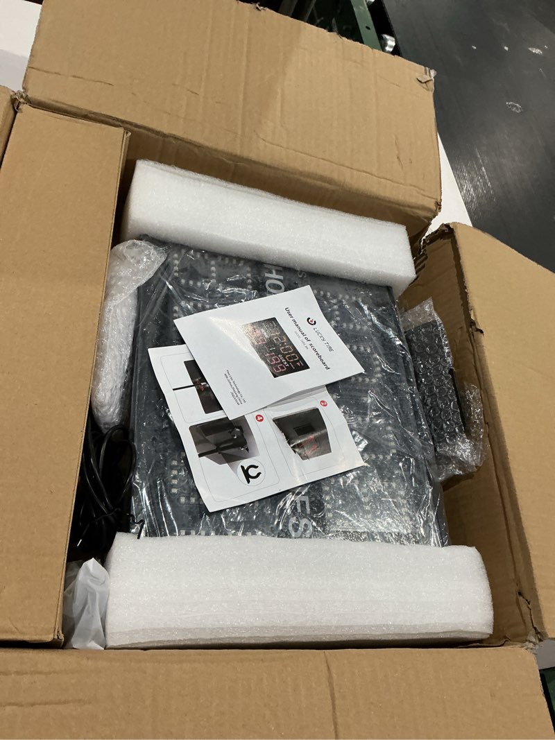 Condition photo showing As Is for digital scoreboard, battery powered electronic basketball scoreboard,portable tabletop digital scoreboard with remote,professional score clock score keeper for multisports in