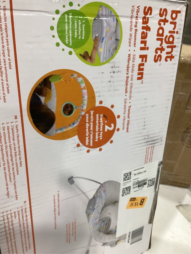 Condition photo showing Good Condition for bright starts baby bouncer soothing vibrations infant seat - removable -toy bar, nonslip feet, 0-6 months up to 20 lbs (safari fun)