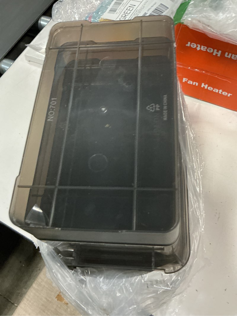 Condition photo showing Good Condition for Clear Black Small Plastic Storage Bins with Lids 4 Quart, 6-Pack Stackable Organizer Boxes with Carry Handles, Compact Storage Containers for Organizing