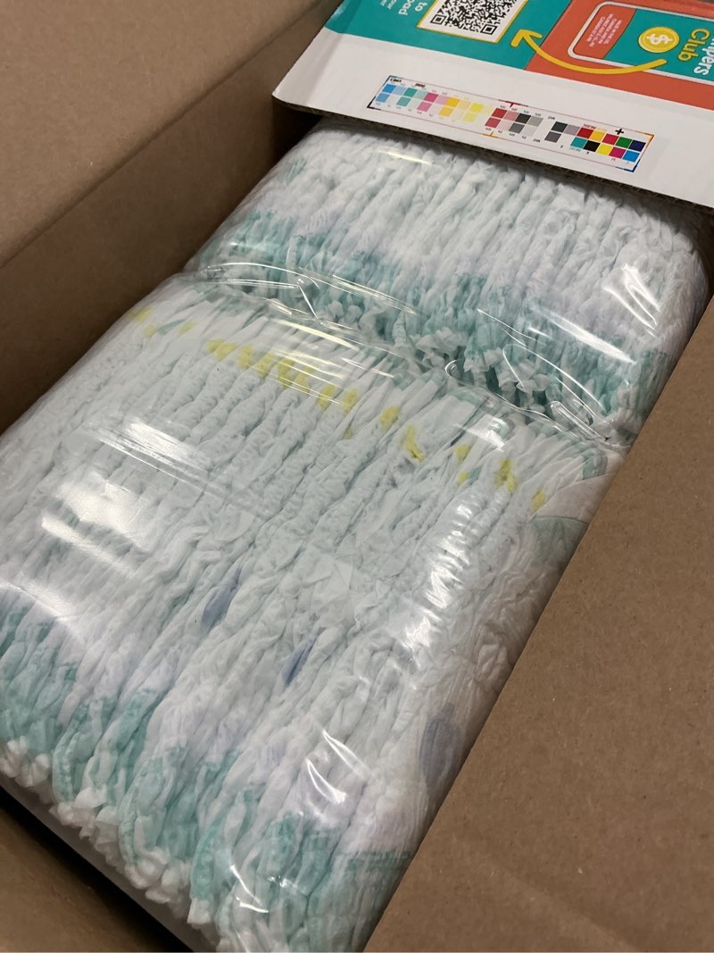 Condition photo showing New/Like New for Pampers Diapers - Swaddlers 360° - Size 4, 104 Count, up to 100% Leakproof Comfy Dry Fit, Designed for Easy Changes, Pull On Baby Diaper (Packaging May Vary) Size 4 104