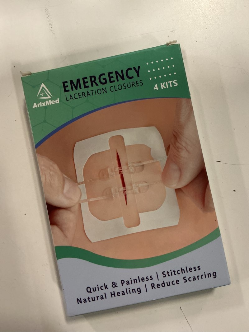 Condition photo showing New/Like New for Zip Sutures Butterfly Bandaids, 4 Sets Emergency Wound Closures Device - Surgical Quality Laceration Repair Kit Without Stitches, Quick Clot Zip Sutures Laceration Kit