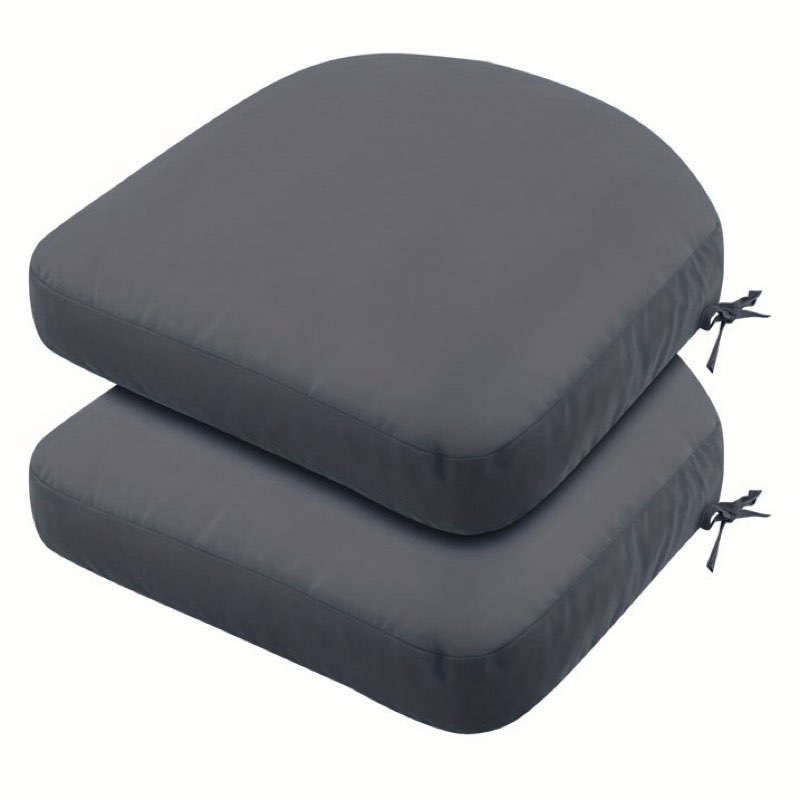 Outdoor chair cushion set of 2 Patio seat cushion garden gray 