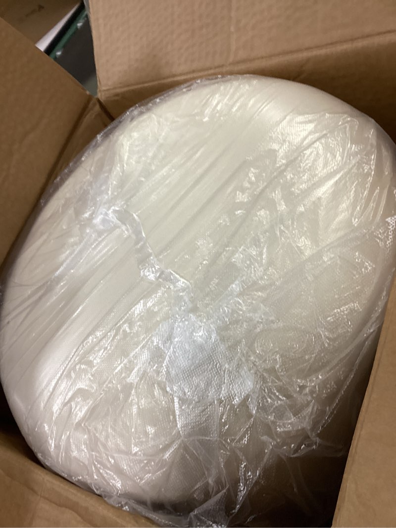 Condition photo showing Good Condition for Beige Ottoman with Storage Set of 2, Upholstered Velvet Vanity Stool, Comfy Round Makeup Vanity Stools, Large Storage Ottoman Foot Rest, Pouf Seat for Living Room/Bedroom