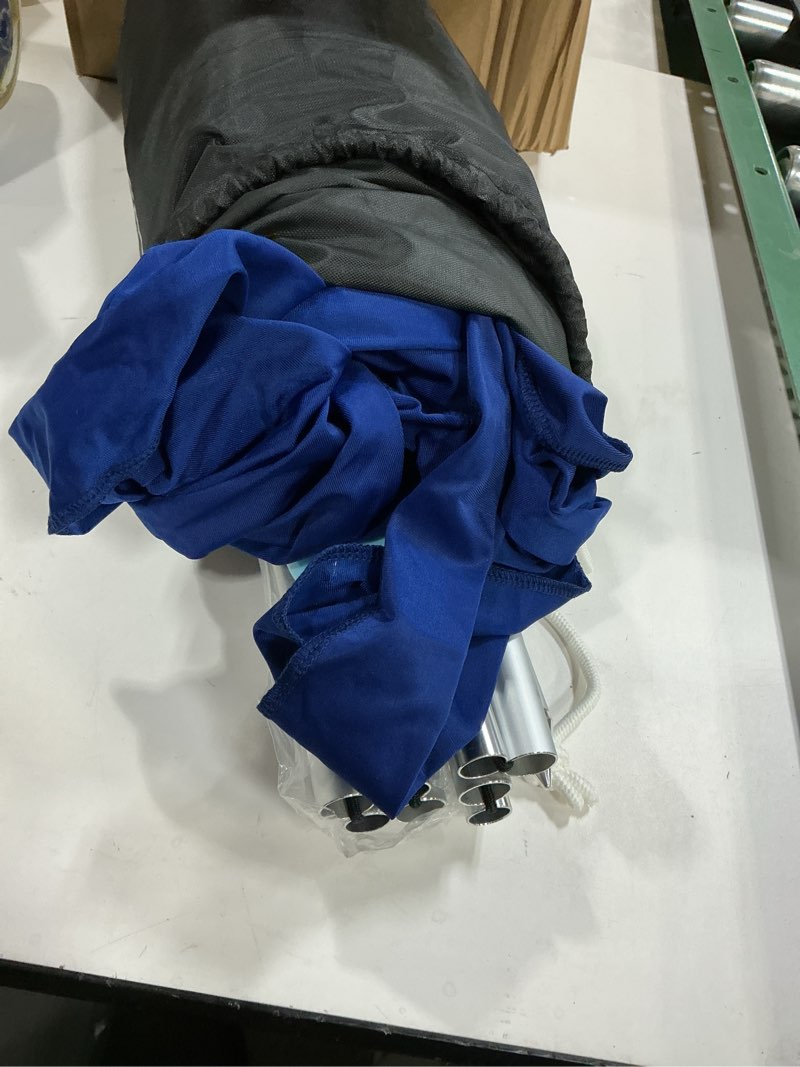 Condition photo showing Good Condition for Beach Tent Sun Shelter - UPF50 Beach Canopy Portable Sun Shelter 4 Aluminum Poles, Ground Pegs, Sand Bags, Wind Ropes, Shovel, Bag for Camping, Picnic, Fishing, Backyard 10x10FT (Navy Blue)