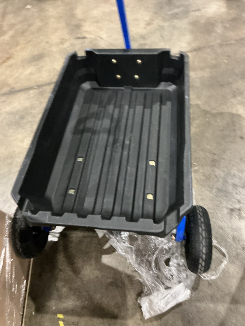 Condition photo showing As Is for kobalt 4-cu ft poly yard cart