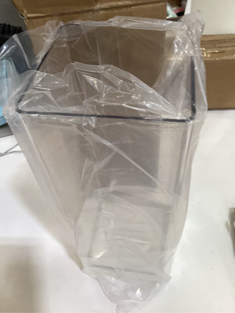 Condition photo showing Good Condition for acrylic square flower vase, non-breakable vase, 5" x 5" x 12" tall clear vases for flower, large cube floral plant container, planter terrarium for wedding party event, home office decor clear 5" x 5" x 12"