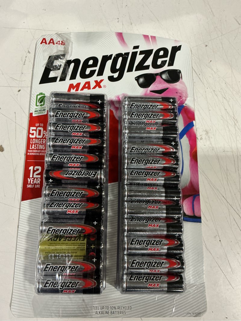 Condition photo showing As Is for energizer max aa batteries, 48 pk.