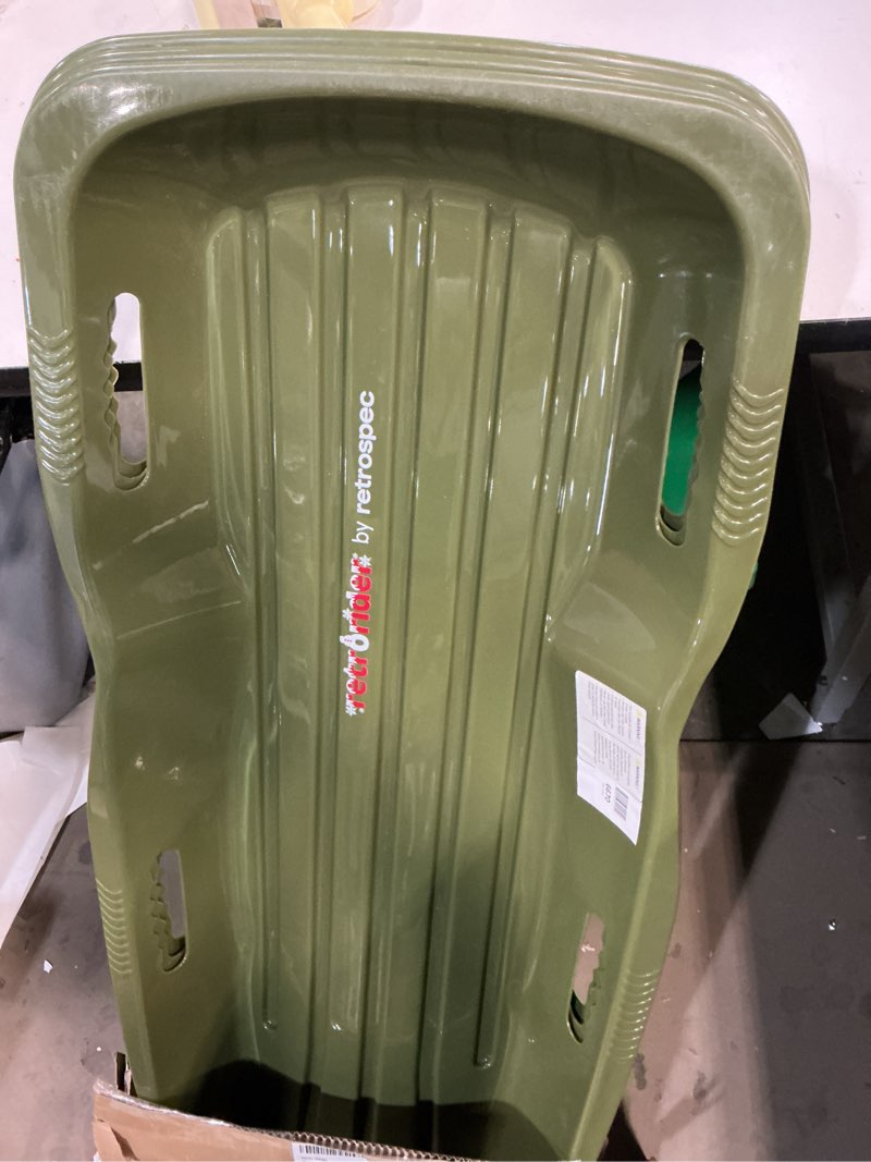 Condition photo showing Good Condition for Retrospec Retrorider Plastic Snow Sled – Toboggan Style with Pull Rope, Cold-Resistant Coating, and Hard Bottom for Smooth Downhill Rides – Available in 35" and 48" Sizes for Kids and Adults 3-Pack Mistletoe 48"
