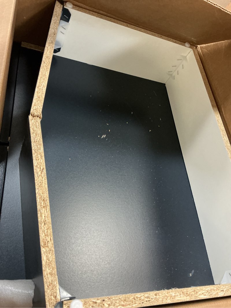 Condition photo showing As Is for project source 24-in deep blue single sink bathroom vanity with white cultured marble top