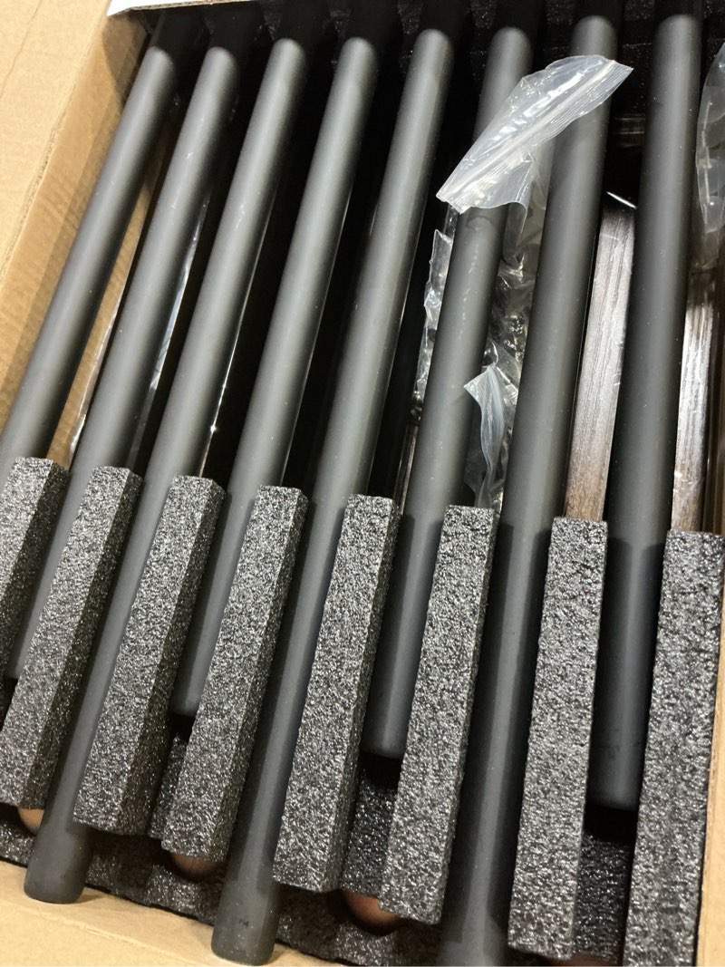 Condition photo showing New/Like New for pickpiff Cedar Ball End Boot Rack 8-Pair Shoe Organizer Free standing Metal Holder with Wood Base Black 8-Pair