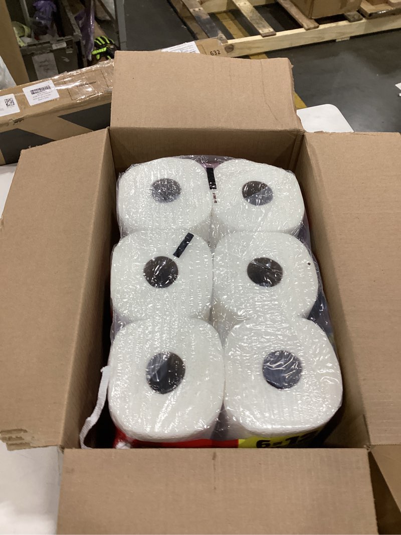 Condition photo showing As Is for Brawny Tear-A-Square 3-Ply Paper Towels, 6 Double Rolls = 12 Regular Rolls, Strong, Absorbent, and Durable with 3 Sheet Sizes (Quarter, Half, Full) 100 Sheets (Pack of 6 New)
