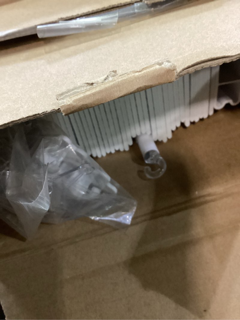 Condition photo showing Good Condition for allen + roth trim at home 2-in slat width 33-in x 64-in cordless white faux wood room darkening horizontal blinds