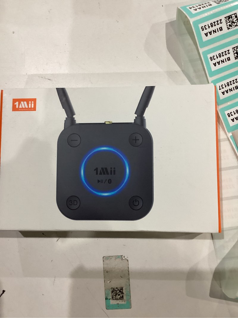 Condition photo showing New/Like New for [Upgraded] 1Mii Bluetooth 5.1 Receiver, Long Range HiFi Bluetooth Audio Adapter w/ 3D Surround aptX HD Low Latency, Optical RCA AUX 3.5mm Coaxial for Home Stereo System - B06Pro Grey