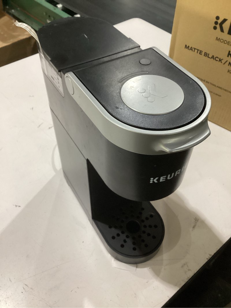 Condition photo showing Good Condition for **slightly dirty**keurig k-mini single serve k-cup pod coffee maker, 6 to 12oz brew size, with cord storage, perfect for small spaces, black