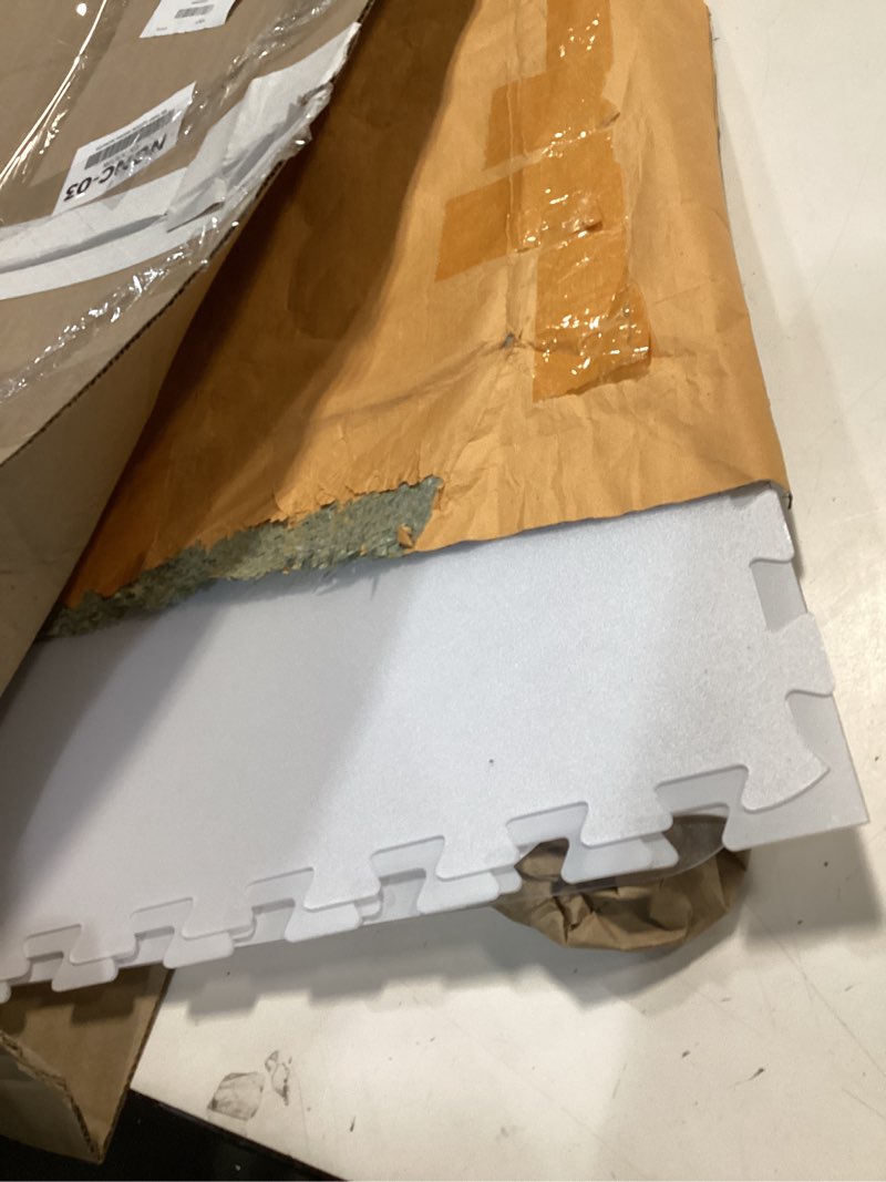 Condition photo showing As Is for Blvornl Innovative Puzzle Chair Mat for Hardwood Floor, 34"*46.5" Hard Material Chair Mat, Heavy Duty Computer Chair Pad for Rolling Chairs, Desk Floor Rug for Office and Home