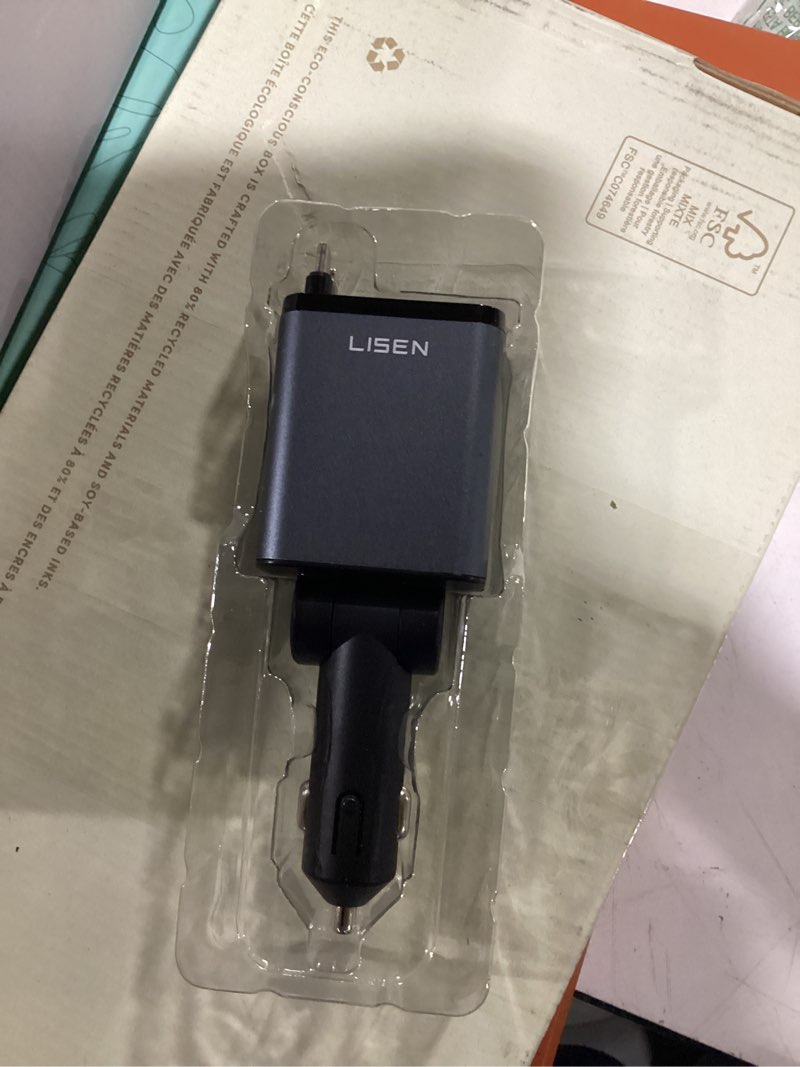 Condition photo showing New/Like New for lisen retractable car charger, gifts for mothers day, upgrade 84w car charger usb c fast charge, 2026 unique car accessories for mom dad him her men women, for iphone 17 16 15 14 13 grey 31.5 inch