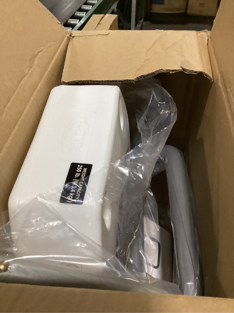 Condition photo showing New/Like New for carex 3.5 inch raised toilet seat with arms, elongated toilet seat riser, up to 250 lbs capacity, elevating & raising seat for elderly & handicap, universal, slip-resistant with padded handles, white