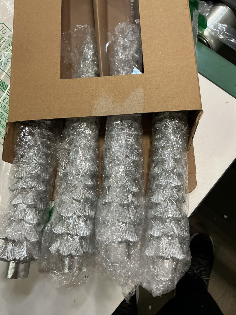 Condition photo showing Good Condition for 8 Pack Christmas Tree Candles, 10 Inch Pure Beeswax Christmas Tree Shaped Taper Candles for Xmas Holiday Decor, Advent Party Banquet Centerpiece Decoration(Silver)