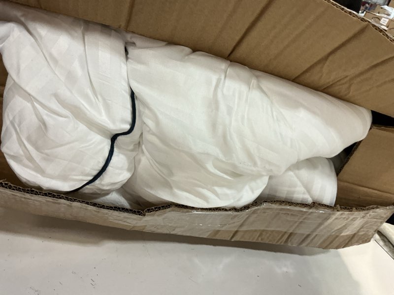 Condition photo showing As Is for bedlore king mattress topper, thick pillow top pad for back pain relief, cooling soft mattress cover with deep pockets 6-18 inch white king