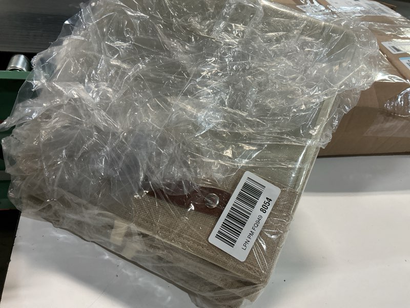 Condition photo showing New/Like New for Storage Cube Organizer with Clear Window, Linen Collapsible Storage Boxes with PU Handles, Cube Storage Bins for Shelf, Closet, Cabinet, Bookcase (10.5x10.5x11, Khaki) Khaki Cube-10.5"x10.5"x11"