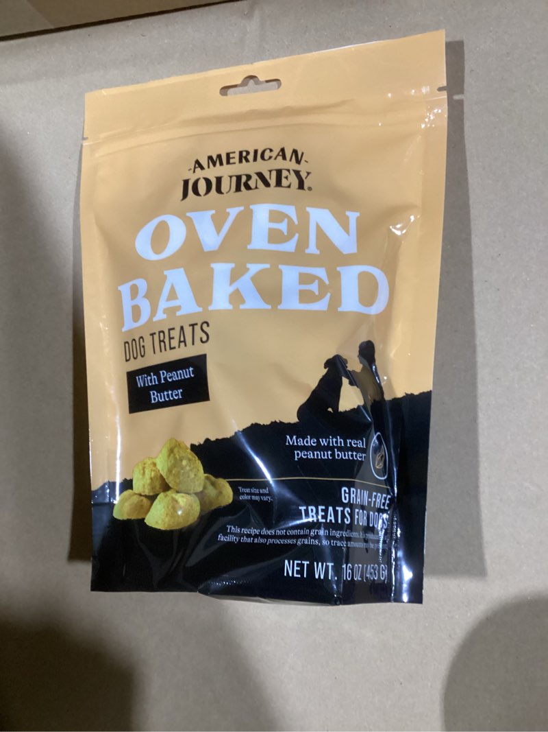 Condition photo showing New/Like New for American Journey Peanut Butter Recipe Grain-Free Oven Baked Crunchy Biscuit Dog Treats