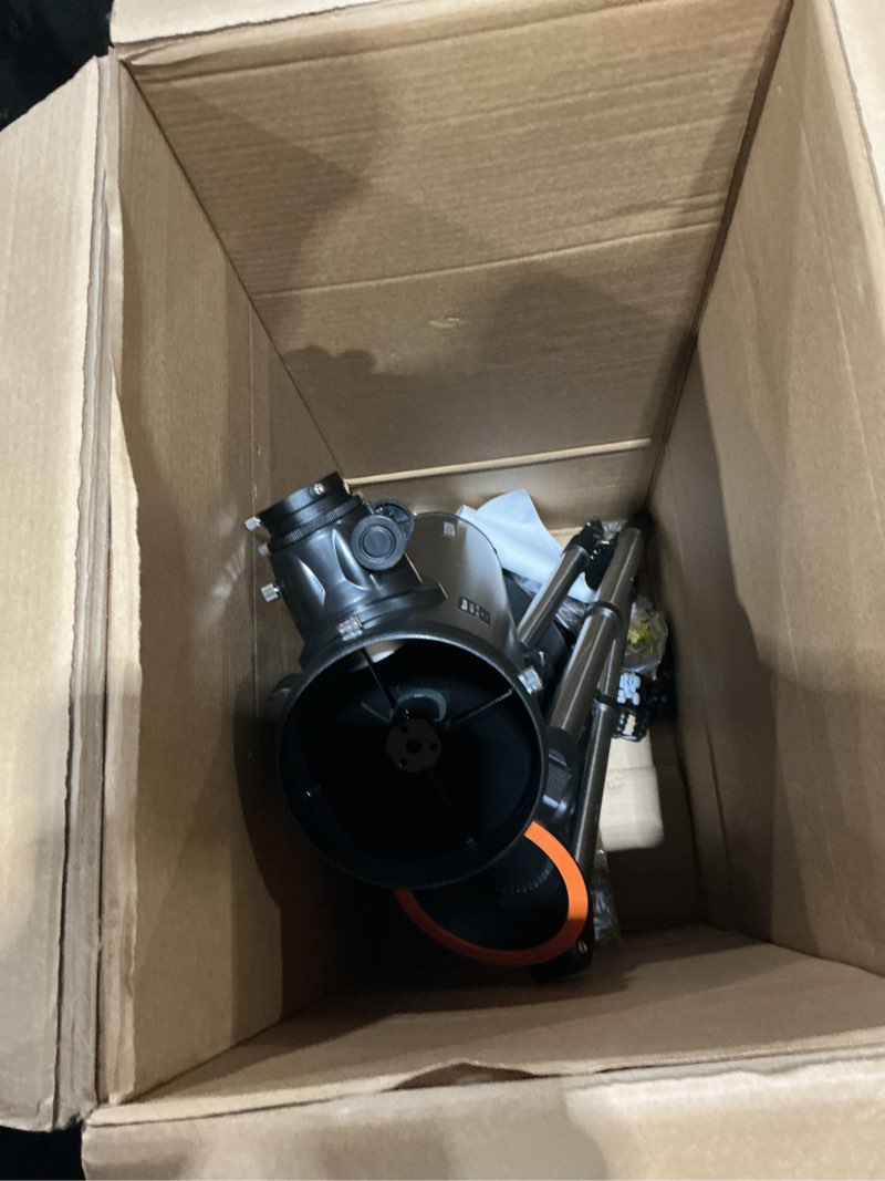 Condition photo showing As Is for celestron - nexstar 130slt computerized telescope - compact and portable - newtonian reflector optical design - skyalign technology - computerized hand control - 130mm aperture grey nexstar 130 slt telescope only