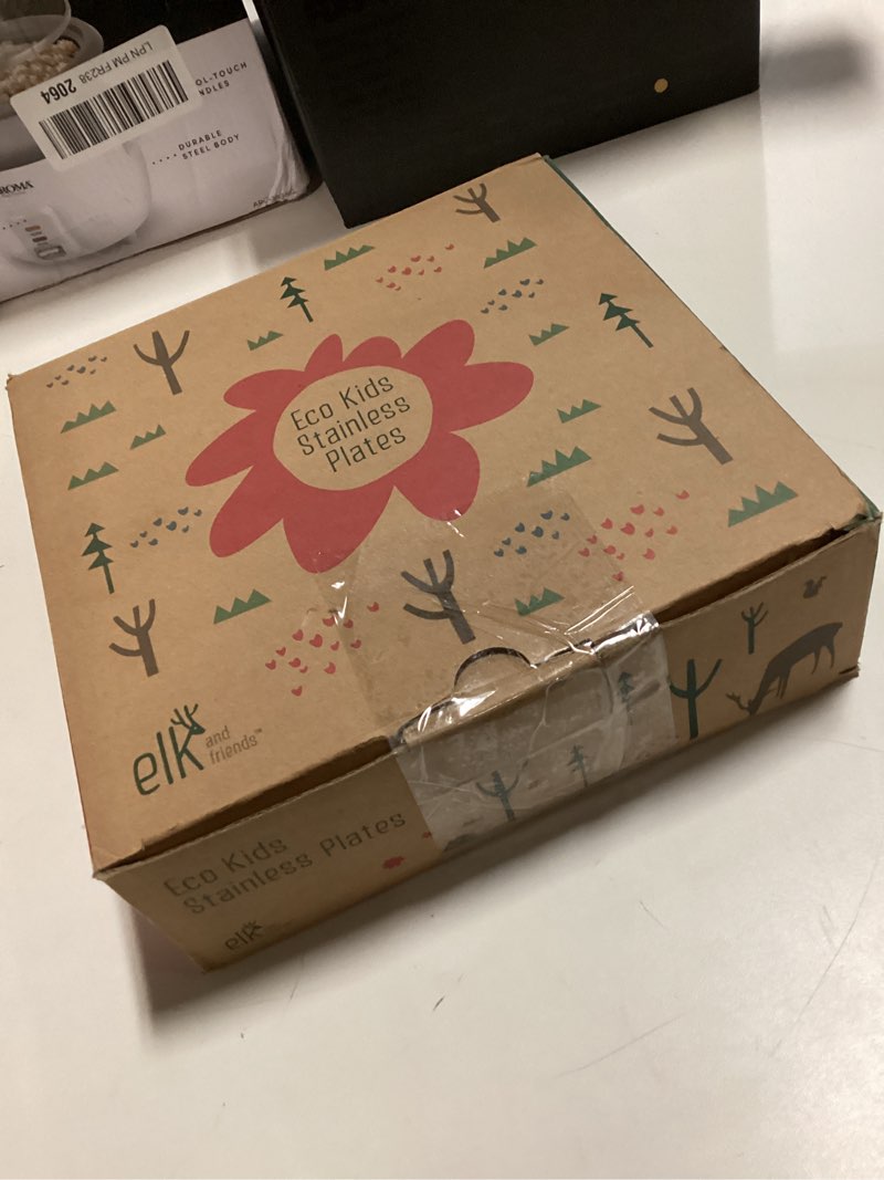 Condition photo showing Good Condition for Elk and Friends Stainless Steel Divided Plates with Silicone Sleeve for Babies & Toddlers | Lids Inc