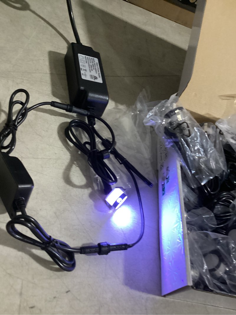Condition photo showing New/Like New for working verified sumaote led deck lights kit black shell 50 pcs 1.22 inch wifi smart phone control low voltage recessed rgbw deck lamp landscape in-ground lighting waterproof outdoor yard path stair decor d31 rgbw (wifi controller) 50 piece