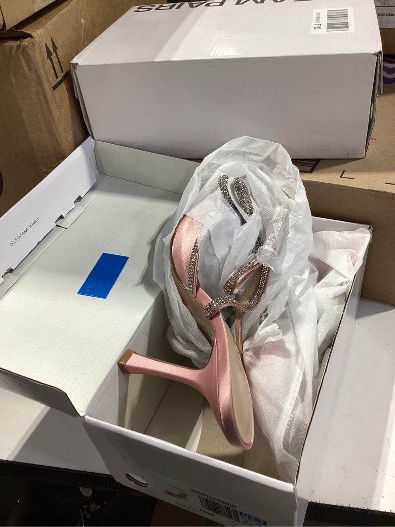 Condition photo showing Good Condition for dream pairs women's high heels destiny closed toe strappy heels sexy rhinestone ankle strap pumps wedding bridal party dress shoes destiny 7 pink