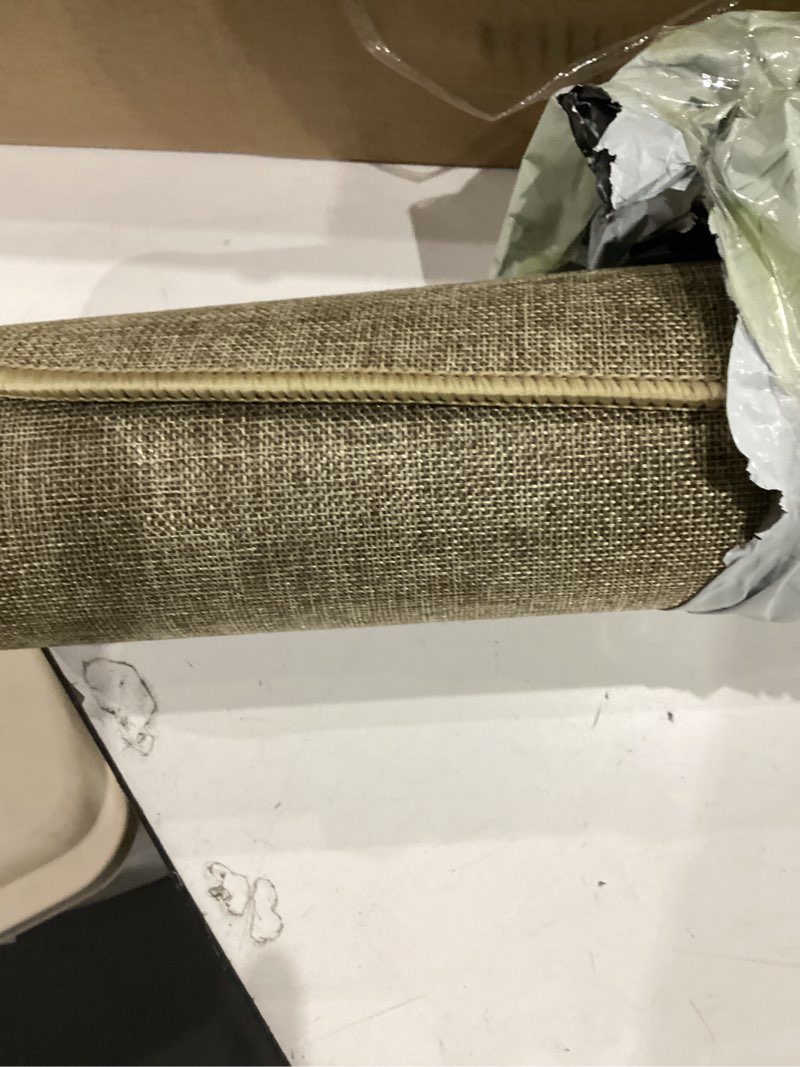 Condition photo showing Good Condition for indoor door mat, 1/10 in ultra thin door mat, non-slip natural rubber backing inside doormat, washable, low-profile entrayway mats, durable dirt trapper for various entrance, 35''x24'', khaki rounded serged edges(khaki) 2' x 2'11" (rectangular)