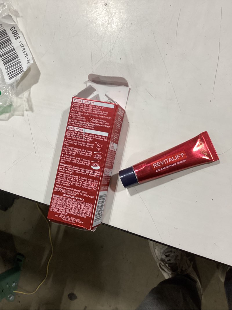 Condition photo showing Good Condition for l'oreal paris revitalift triple power eye bag instant eraser, eye tightener treatment to firm bags, 0.5 oz + sample