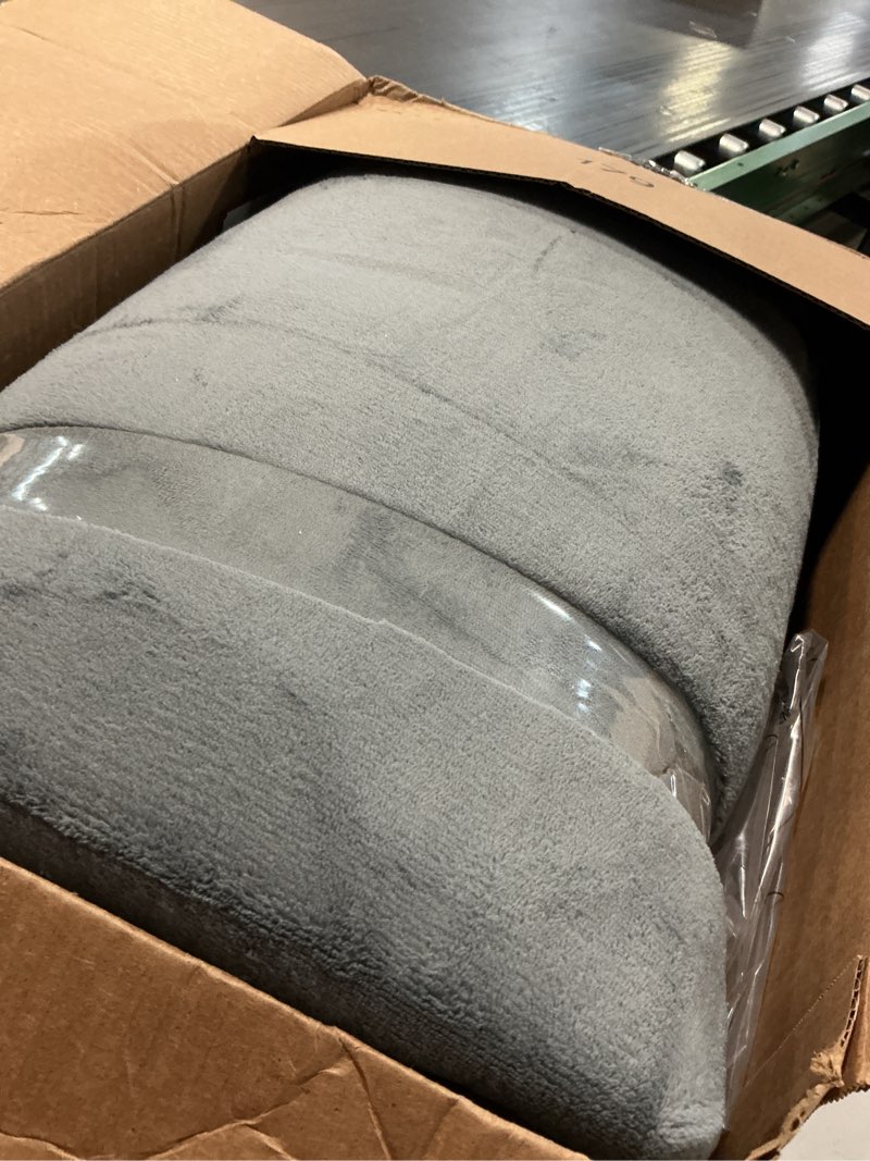 Condition photo showing As Is for mallify ultra soft 1.3" thick baby play mat for floor, large velvet 50x50 playpen mat, baby-safe & non-slip tummy time mat, crawling mat for babies, toddlers, infants, kids, easy care, 50"x50", gray 50"x50"x1.3"