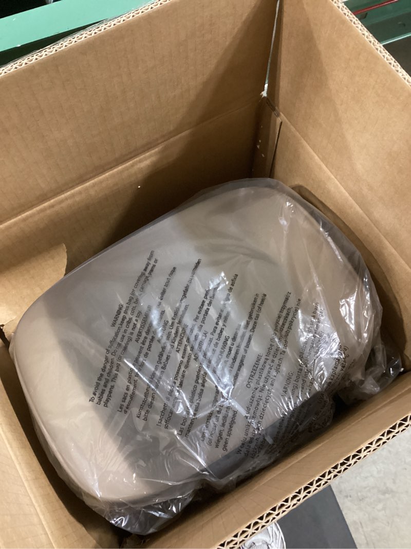 Condition photo showing Good Condition for Amazon Basics Smudge Resistant Rectangular Trash Can With Soft-Close Foot Pedal, Brushed Stainless Steel, 30L/7.9 Gal, 13.8x11.8x25 in, Satin Nickel Finish Satin Nickel Middle, 30L/7.9 Gal