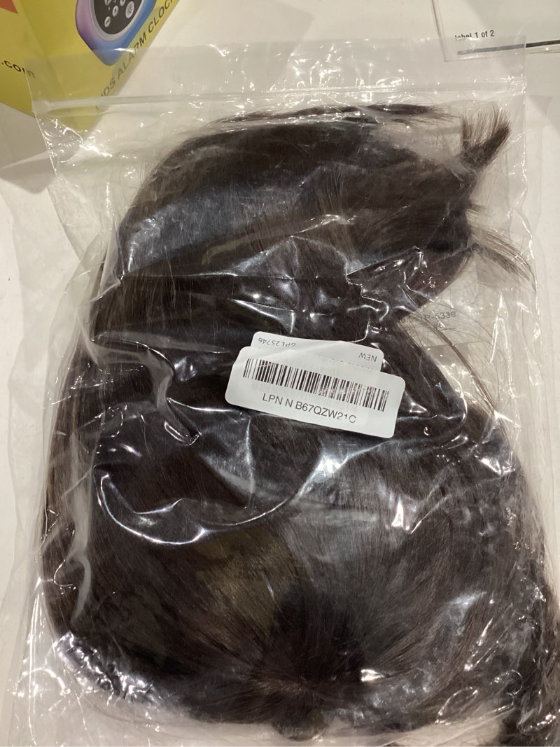 Condition photo showing Good Condition for hanne bob wigs for women 12 inch short brown wig with curtain bangs 3-row hand-tied lace glueless hair replacement wig for cosplay velma dora every occasion(brown)