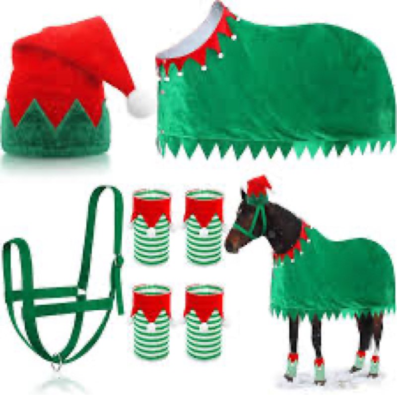 paterr 7 pcs christmas horse accessory set xmas santa elf horse cape halters leg wraps hat tack cost